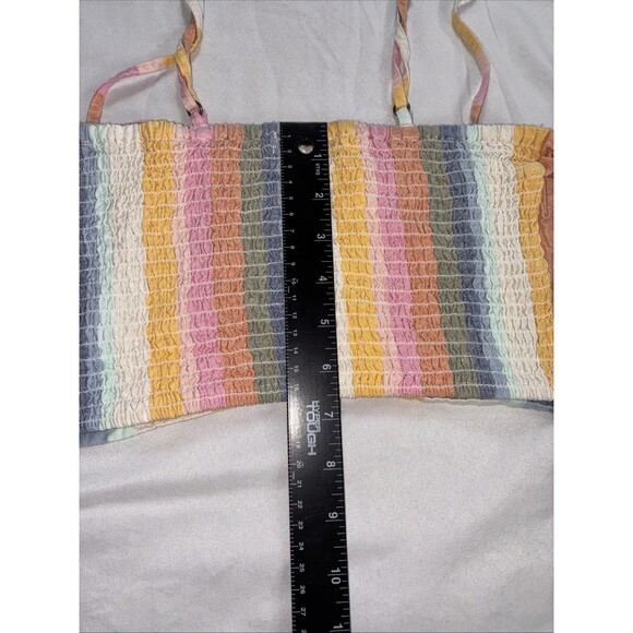 Billabong Let's Go Striped Crop Top Sarah Cameron Outer Banks OBX Boho Beach EUC - Picture 8 of 12